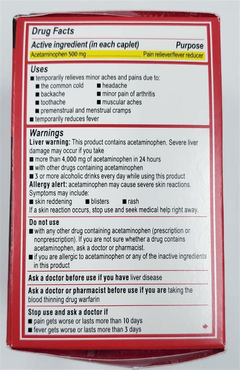 Tylenol For Adults Acetaminophen Extra Strength Pain Reliever 100