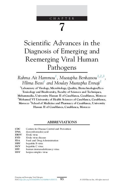 Pdf Scientific Advances In The Diagnosis Of Emerging And Reemerging