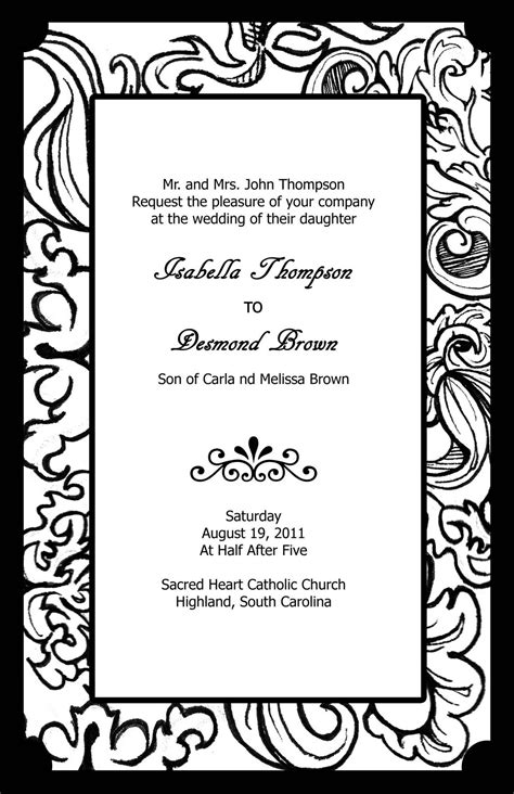 Elegant And Beautiful Wedding Invitations For Free Black Wedding Invitations