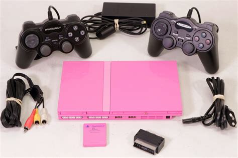 Pink Playstation 2 Model Scph 77004 With 2 Joysticks Massi