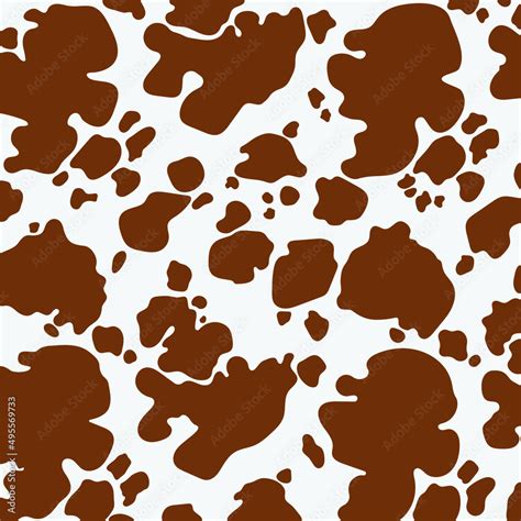 Vector Brown Cow Print Pattern Animal Seamless Cow Skin Abstract For