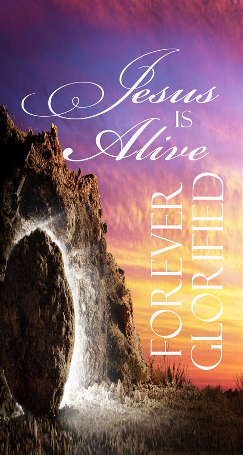 Wall Banner Jesus Is Alive Forever The Lamb Has Overcome Set Of 2