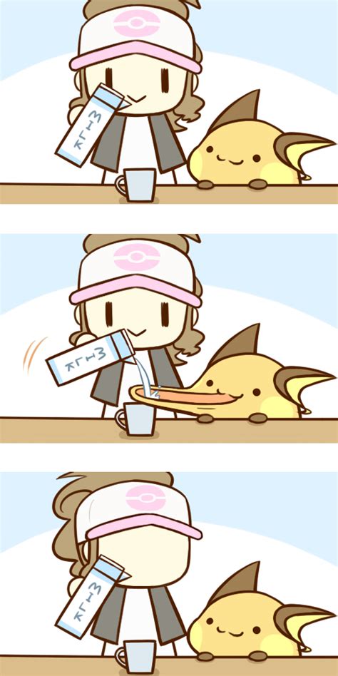 Hilda And Raichu Pokemon And 1 More Drawn By Cafe Chuu No Ouchi