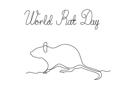 Premium Vector World Rat Day Abstract Ratmousecontinuous One Line Art
