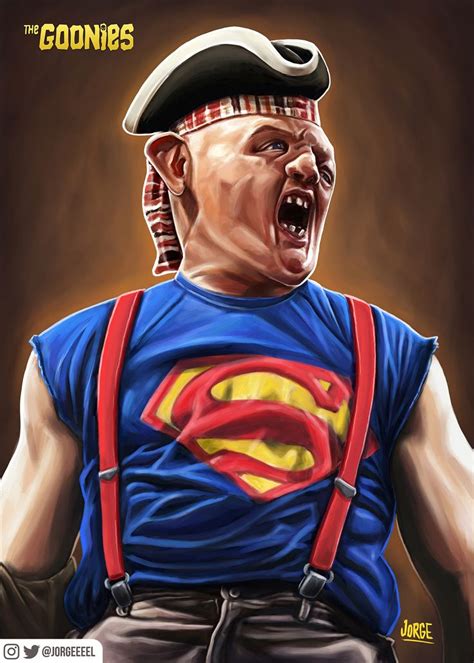 He is seen with only a couple of teeth, and his eyes are slanted. Super Sloth "The Goonies" #fanart #illustration | CG ...