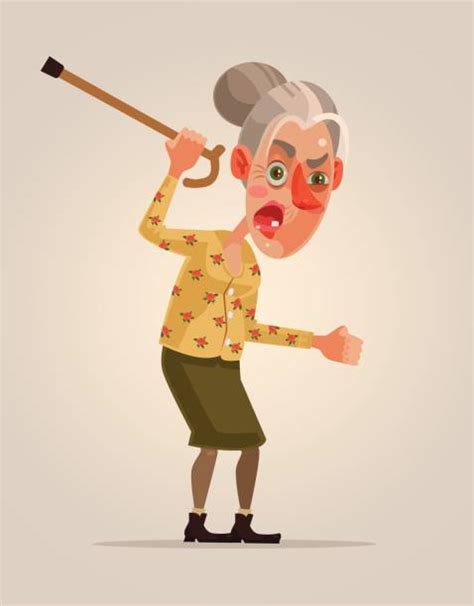 20 Clip Art Of A Grumpy Old Woman Illustrations Royalty Free Vector