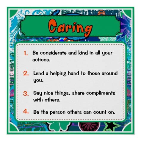 Character Traits Posters Caring 3 Of 6 Poster Zazzle Character