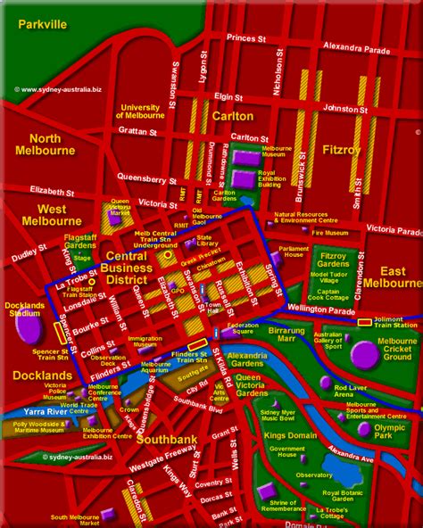 Satellite image of melbourne, australia and near destinations. Map of Melbourne - Victoria Tourist Guide