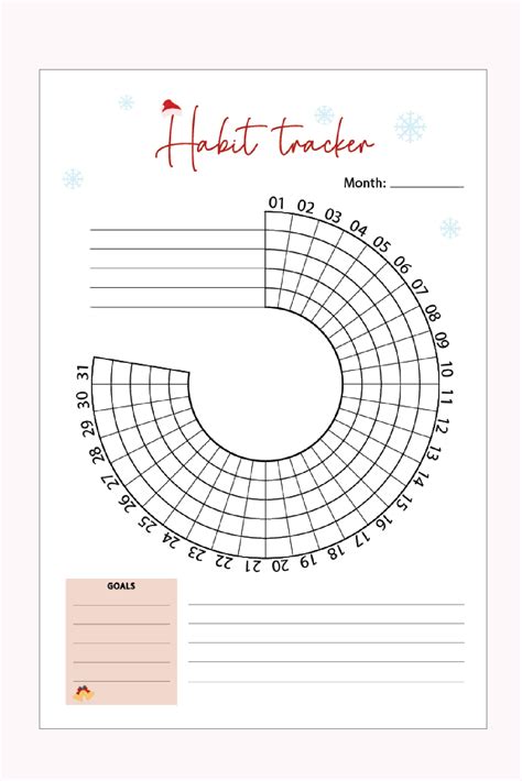 Circle Habit Tracker Printables Pdf Monthly Weekly Circular Etsy In