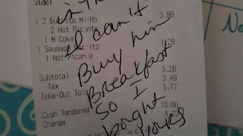 Air Force Moms Touching Note On A Fast Food Receipt Sparks A Real Life