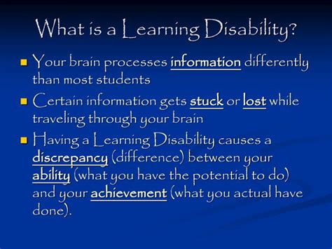 Ppt What Is A Learning Disability Powerpoint Presentation Free