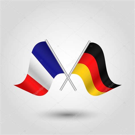 Complete overview of france vs germany (euro grp. Vector deux traversé des drapeaux français et allemands ...
