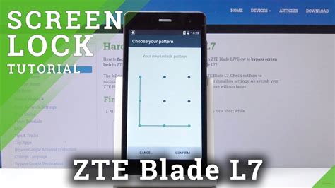 How To Set Up Pattern Lock In Zte Blade L7 Add Lock Screen Youtube