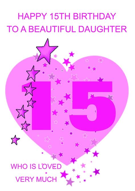Daughter 15th Birthday Card Etsy