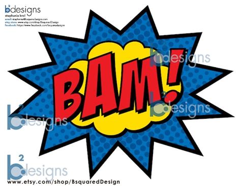 Pow Bam Superhero Signs U2022 Boom Pow U2022 14 Page Signs U2022 Pc