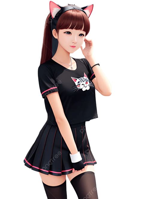 Girl Wearing Very Cute Cat Ears Ai Generated, Ai Generated, Girl, Cute