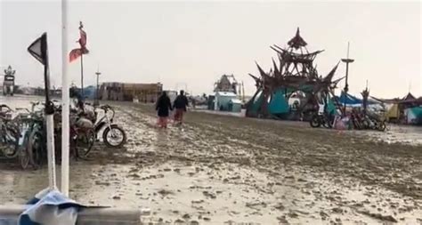 There Is No Way In And No Out After Storm Floods Burning Man Festival