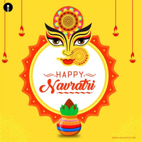 Free Happy Navratri Greeting Card Design - Indiater | Happy navratri images, Happy navratri ...