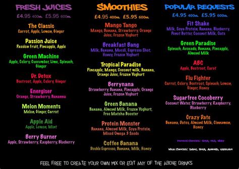 With the juice cafe app you'll be able to: Portobello juice menu inside feb15 .jpg | Juice cafe ...