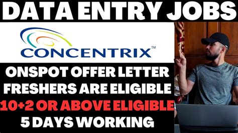 Concentrix Data Entry Jobs Onspot Offer Letter On 5th June 2023