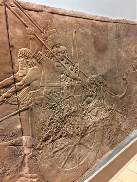 Ancient Assyrian Lion Hunt Sculpture