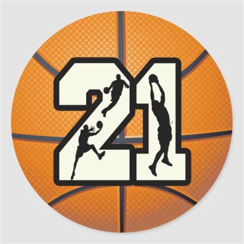 Отзывы покупателей, достоинства и недостатки. Number 21 Basketball Stickers | Zazzle