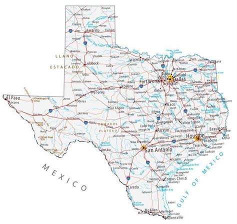 Detailed Map Of Texas Towns