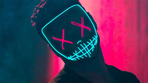 1920x1080 Neon Mask Guy Laptop Full Hd 1080p Hd 4k Wallpapers Images