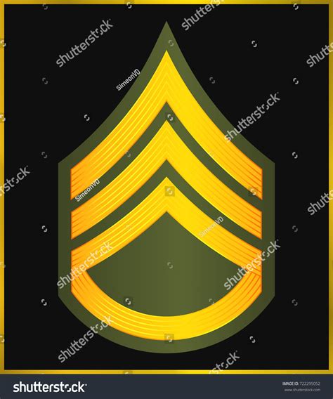 Military Ranks Insignia Stripes Chevrons Army Stock Vector 722295052