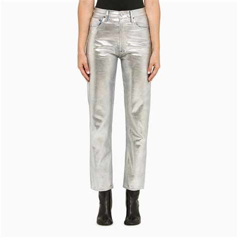 Agolde Silver Coated Jeans Thedoublef
