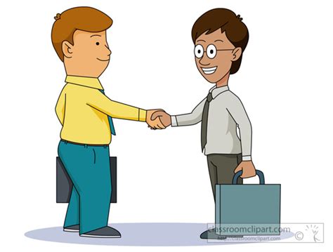 Two Standing Business Man Shaking Hands Firmly Stock Vector Clip Art