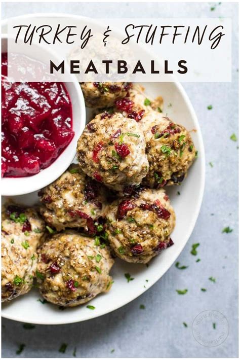 By shannon sliter satterwhite , ms , rd and madoline markham. Turkey and Stuffing Meatballs | Recipe | Healthy potluck, Healthy appetizers, Potluck recipes