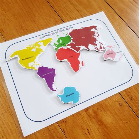 World Map Continent Matching Activity Printable Geography Etsy Images