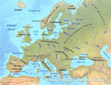 Kola Peninsula World Map Europe Physical Map