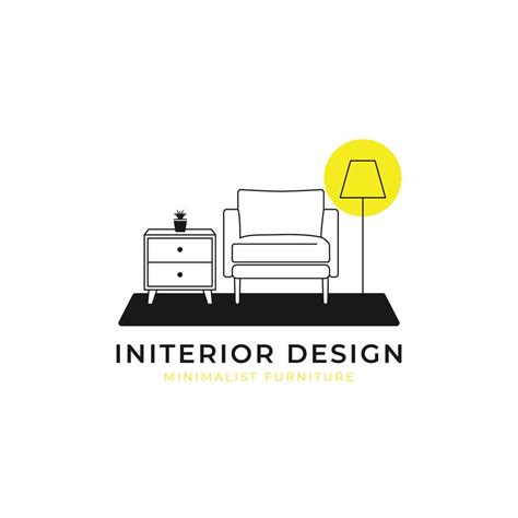 Interior Minimalist Room Gallery Furniture Logo Design Vector 15482487