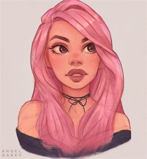 Cindy Stylized Portrait V 313 By Angelganev Girl Drawing Sketches