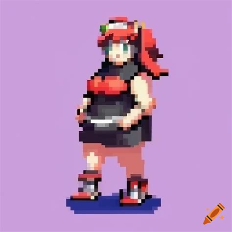 Full Body Pixel Art Of A Female Pokemon Trainer In Anime Style On Craiyon