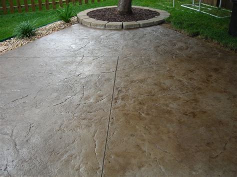 You can get the look of brick, slate, flagstone, stone, tile, and even wood by putting a stamped texture on your patio. Stamped Concrete Patterns - Free Patterns