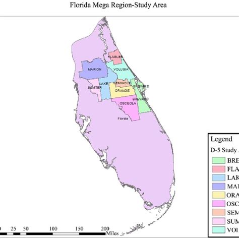 Florida Mega Region And D 5 Study Area Download Scientific Diagram