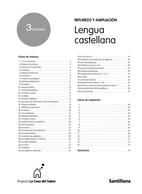 Lengua Repaso Y Ampliación 3º Primaria Santillana By Carol A Secas Via