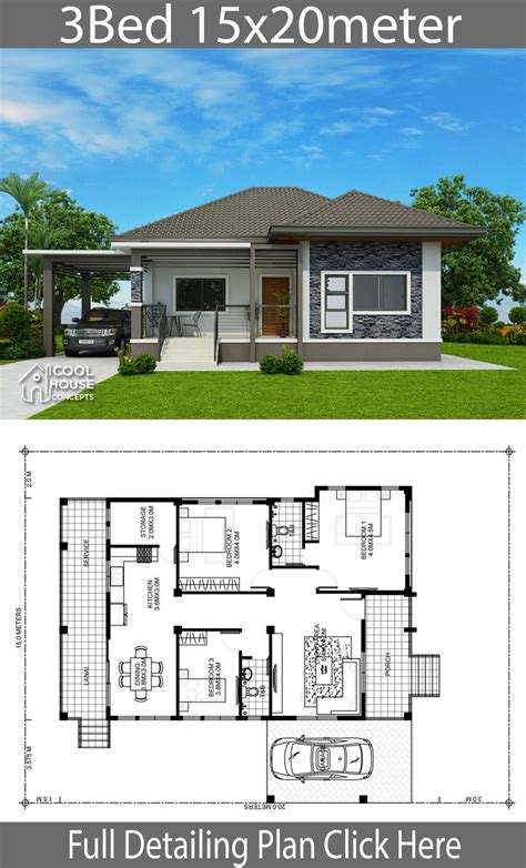 Home Design Plan 15x20m With 3 Bedrooms Home Planssearch 538 Modern