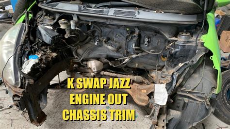 Honda Jazz K Swap K20 Engine Out And Chassis Trim Youtube