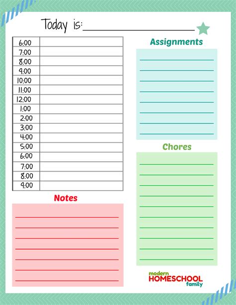 Printable Homeschool Daily Schedule Template Printable Templates