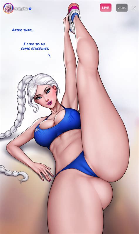 Elsa Stretching By Aromasensei Hentai Foundry