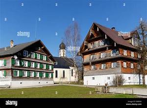 Austria Vorarlberg Bregenz Forest Egg Grossdorf Houses And Stock