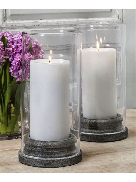 Classic Pillar Candleholder Set Of Four With Hurricanes 4 Candle