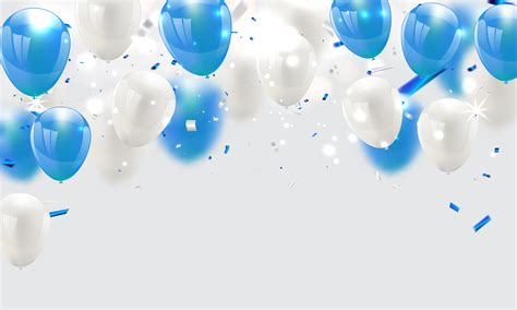 Blue Background With Balloons