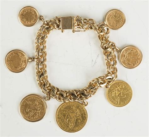 14k Gold Bracelet With Gold Coins Cottone Auctions