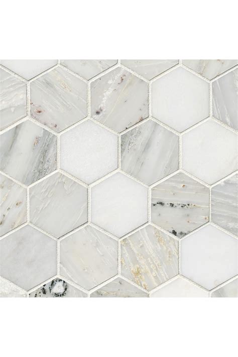 Hampton Carrara Hex Marble Mosaic Tile 3 X 3 In Mosaic Tiles
