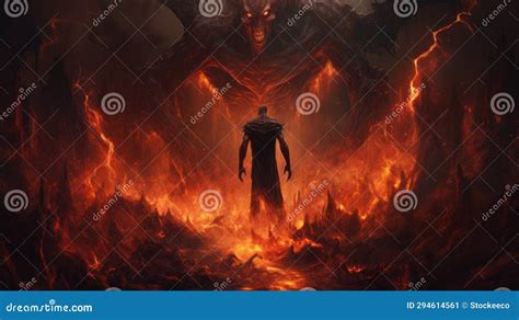 Gigantic Scale Demon In Hell - Supernatural Realism Fantasy Art Royalty